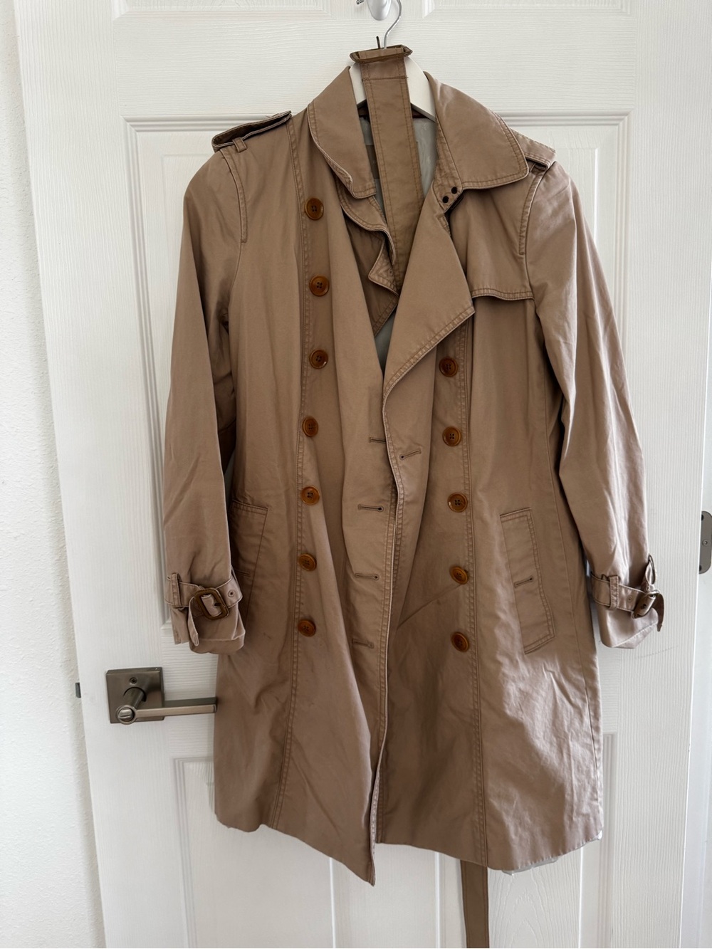 Banana Republic Petite Double-Breasted Trench Coat - Beige/Tan
